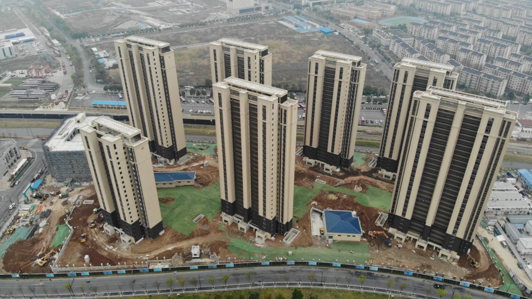 泰山经济适用房片区H地块室外施工最先！